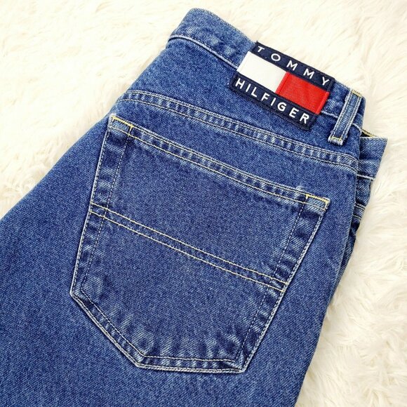 Vtg 90's Tommy Jeans Girls Juniors Tommy Hilfiger Flag Sz 13 MUST SEE! - Picture 2 of 6